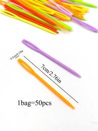 50PCS ABS Plastic Hand Sewing Needle DIY Knitting Tools Mixing Colors Are Shipped Randomly