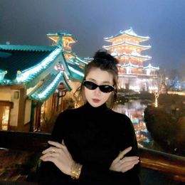 Xiaoxiangjia Spring 2024 Travel Micro Cat Eye UV Protection Sunglasses CH9110 Board Womens Sunglasses 2016 half frame men luxury SHADES