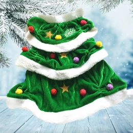 Dog Apparel Christmas Tree Shaped Costume Pet Winter Clothes Comfortable Warm Hoodie Dress For Party - Size XL (Green)