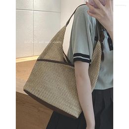 Evening Bags Straw Woven Tote Bag Summer Casual Large Capacity Handbag Fashion Beach Women Underarm Shoulder Simple Style Bucket