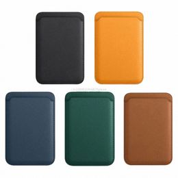 leather Card Wallet Phe Cover Bag for Men Women Phe Magsafe Magnetic Card Holder Bag Case Macsafe Wallet Card Accories K0lG#
