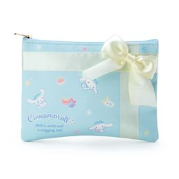 New Cute Bow Tie Cosmetic Bag For Girls Cartoon Cinnamoroll Travel Makeup Bag Organiser Kids Pencil Case Bag 229