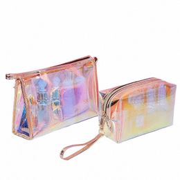 fi PVC Transparent Women Make Up Case Laser Beauty Organiser Pouch Mini Jelly Bag For Ladies Cosmetic Bag y643#