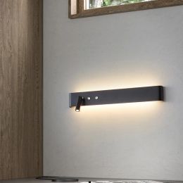 Modern Long Led Wall Light 8W/20W With Switch Indoor Wall Lamp Living Room Bedroom Reading Lighting Home Decora Aluminium Fixture