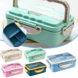 Dinnerware Microwave Lunch Box With Spoon Chopsticks Portable Picnic Kids School Fruit Bento Container Storage Office B N6v7