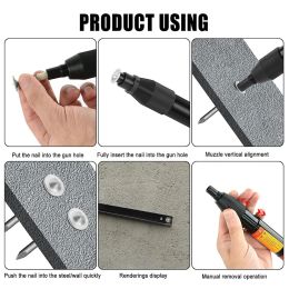 100PC Steel Round Nails for Nail Wall Fastening Tool Slotting Device Wall Fastening Tool Duct Fixing Device Nail Gun Accessories