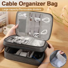 Cable Storage Bag Waterproof Digital Electronic Organiser Travel Cable Bag Portable USB Data Line Cosmetic Zipper Storage Pouch