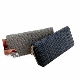 women Weave Wallet Leather Wrist Handle Phe Case Lg Secti Mey Pocket Pouch Handbag Women Purse Card Holder Wallet T1ST#