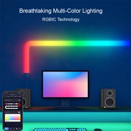 Smart Wifi APP Control Glide RGBIC LED Wall Lights Work with Alexa & Google Assistant for Gaming TV Bedroom Decor Strip Lights