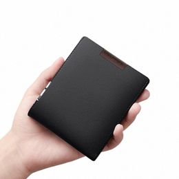 williampolo Men's Wallet 100% Genuine Leather Men Wallets Top Quality Real Cowhide Wallets for Man Short Black Walet X489#