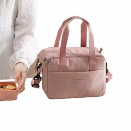 portable Lunch Bag for OL Women Thermal Insulated Lunch Box Tote Cooler Handbag Waterproof Bento Pouch Office Food Shoulder Bags o5Cs#