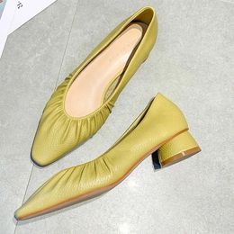 Casual Shoes Pleated Square Toe Woman Flats Ballerina Plus Size 34-40 Microfiber Women Espadrilles Round Heels Loafers Moccasins 2024