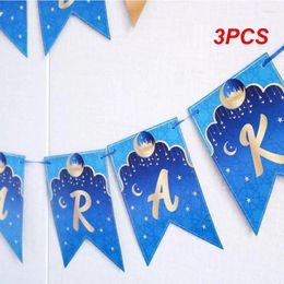 Party Decoration 3PCS Lightweight Ramadan Flag 2024 Hanging Ornament Ribbon Eid Mubarak Banners Festival Fishtail Banner