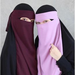 Ethnic Clothing One Layer Niqab Burqa Hijab Nida Muslim Breathable Veil Face Cover Mask Eid Prayer Garment Jilbeb Abaya Scarf Islam Arab