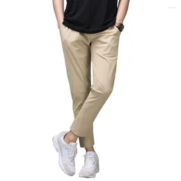 Men's Pants Summer Ice Silk Casual Business Thin Breathable Straight Trousers Office Outdoor Wears
