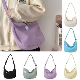 Totes Canvas Shoulder Bag Fashion Solid Colour Zipper Crossbody Bags Handbags Sport Shopper Student