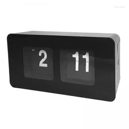Table Clocks 2x Elegant Retro Clock With Automatic File Digital Decoration