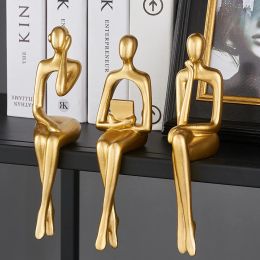 Sculptures Nodic Thinker Figure Statue Abstract Sculpture Decoration Home Luxury Living Room Decoration Ornaments Figurines for Interior