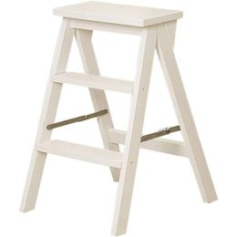 Outdoor Home Dual Proposal Step Stool, Multi Function Frame Creative Staircase Indoor Mobile Chair Ascending Ladder Small Ladder, White