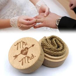 Party Decoration Rustic Wedding Wooden Ring Box Jewellery Trinket Storage Container Ho