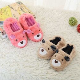 HBP Non-Brand Best selling fashion winter cartoon animal kids slippers plush wrapped heel cotton shoes children