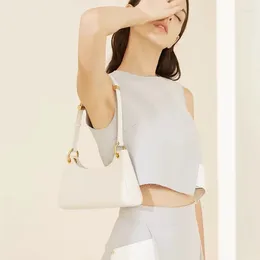 Shoulder Bags Fashionable Luxury Designer Women's Wide Strap Solid Colour Leather Crossbody Bag