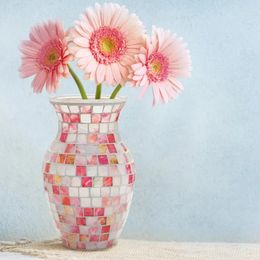 Vases Nordic Handmade Multi-Color Fashion Home Juke Restaurant Decoration Flower Arrangement Mosaic Glass Vase