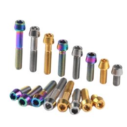 1pc Titanium Ti M5 M6 *12 16 18 20 25 30 35 40 Allen Key Taper Head Bolt Screw for Bicycle Stem Seatpost Bicycle Parts GR5