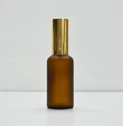 Storage Bottles 200pcs 100ml Portable Frosted Amber Glass Essential Oil Spray Mist Sprayer Bottle Travel Refillable Brown