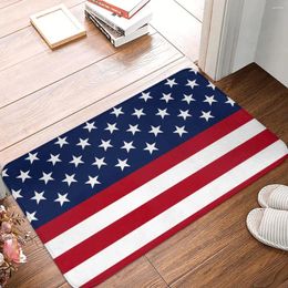 Bath Mats USA Flag Print Mat Star And Stripe Bathroom Carpet For Shower Home Decor Anti Slip Absorbent Foot Non-slip Toilet