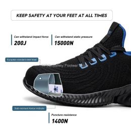 Steel Toe Safety Shoes For Work Safety Boots Men Anti Smash Anti-Stab Safety Shoes Women Work Shoes Breathable Casual Sneakers