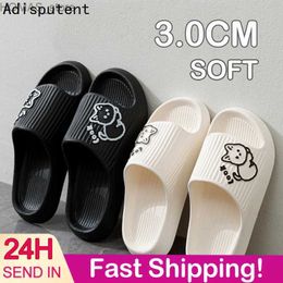 home shoes Bath Slippers Women Summer Slides Thick Platform Non-Slip Home Cat Cartoon Flip Flops Beach Sandals Ladies Shoes Indoor Outdoor Y240401