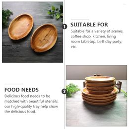 Plates Solid Wood Fruit Plate Restaurant Tray Wooden Storage Decorative Oval Serving Dish Breakfast