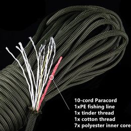 Paracord 550 31M 100FT 10core paracord 4mm outdoor Camping Survival tool PE fire rope fishing cotton line Parachute Hiking