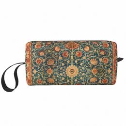 holland Park William Morris Carpet Print Toiletry Bag Floral Pattern Makeup Cosmetic Organizer Lady Beauty Storage Dopp Kit Box 25jt#