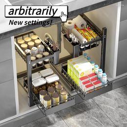 Kitchen Storage Adjustable Height Of Countertop Rack Under Sink