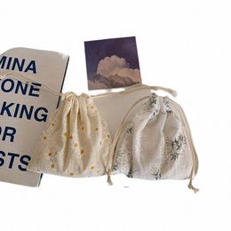 woman Jewellery Cosmetic Daisy Storage Pouch String Bag Cute Small Coin Purse DIY Drawstring Bag Travel Dust Proof Handbags Q7af#