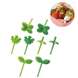 Forks 1Set 80 Count Fruit Party Dessert Portable Kids Stick Cafe Reusable Decorative Toothpicks Green