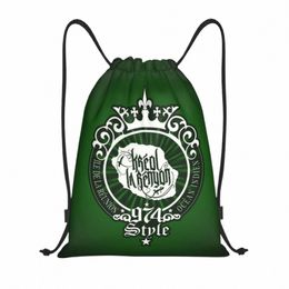 kreol La Reny 974 Style Drawstring Backpack Sports Gym Bag for Men Women Reuni Island Training Sackpack 44MX#