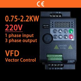 220V 0.75KW/1.5KW/2.2KW 1HP/2HP/3HP Economical Mini VFD Variable Frequency Drive Converter for Motor Speed Control Inverter