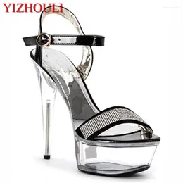 Dance Shoes Manufacturers Of 15 Cm High Heels Nightclub Crystal Sandals Ultrafine With Small Size The