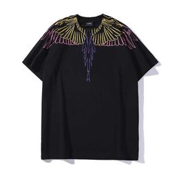 Summer Fashion Brand Mb Marcelo Short Sleeve Marcelo Classic Phantom Wing T-shirt Colour Feather Lightning Blade Couple Half T-shirtWCNU