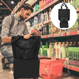 Storage Bags Tug Bag Outdoor Foldable Grocery Large Trolley For Shopping Organiser Tote Reusable With Wheel Folding Wheels Cart