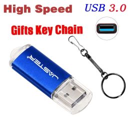 ASTER Blue Metal USB 3.0 Flash Drive 64GB Gift Key Chain Memory stick 32GB High Speed Pen Drive 16GB Creative gift USB stick