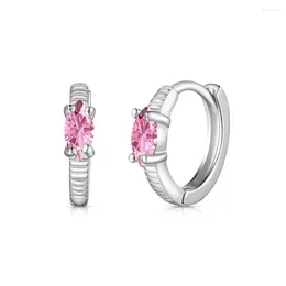 Dangle Earrings Korean Version Of INS Style Light Luxury S925 Sterling Silver Female And Pink Zircon Stone