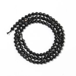 2/3/4mm Faceted Black Onyx Natural Gem Stone Bead Round Tiny Beads For Jewellery Making DIY Necklace Bracelet Accessories 15''