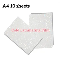 Gift Wrap 10 Sheets Broken Glass Hologram Cold Lamination Film Sticker A4 Love Star Snow Waterproof DIY Package Card Po