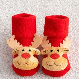 Lawadka Newborn Baby Boys Girls Socks Anti Slip Winter Thick Warm Infant Toddler Christmas New Year's Short Floor Children Socks