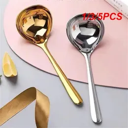 Spoons 1/3/5PCS Round Spoon Creativity Mirror Reflection Thickened Material Feel Comfortable High Quality Stainless Steel Tableware