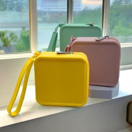 Storage Bags Silicone Square Coin Purse Earphone Bag Mini Small Item Lipstick Cosmetic For Women Girls Travel Pouch